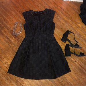 MILLY black checkered mid-length dress